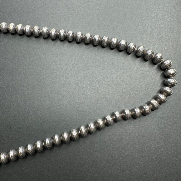 Sterling Silver Beaded Desert Pearls Necklace Vintage 24" Southwestern - Picture 7 of 11